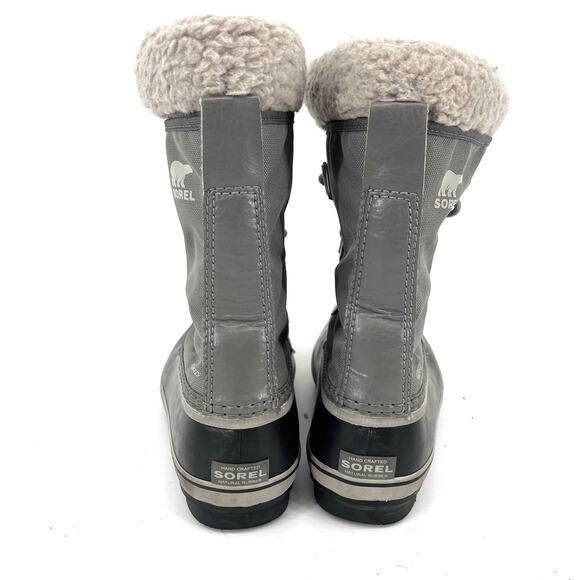 Sorel Kids 4 Gray Canvas Yoot Pac Insulated Waterproof Winter Rain Boot - Picture 3 of 9